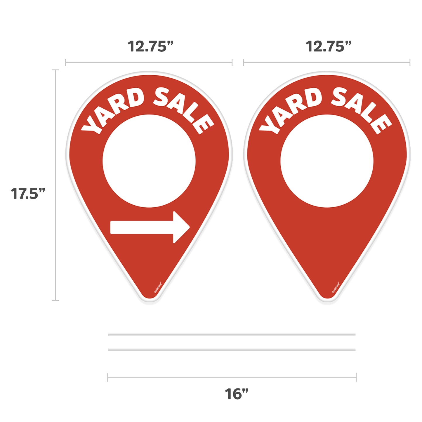 Yard Sale Signs + Stakes – Directional Yard Sign, Double-Sided (3 Pack)