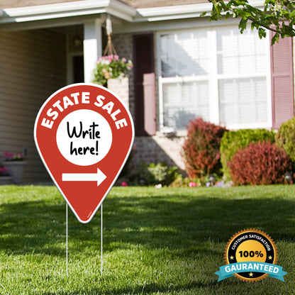 Estate Sale Signs + Stakes – Real Estate Yard Sign, Double-Sided (3 Pack)