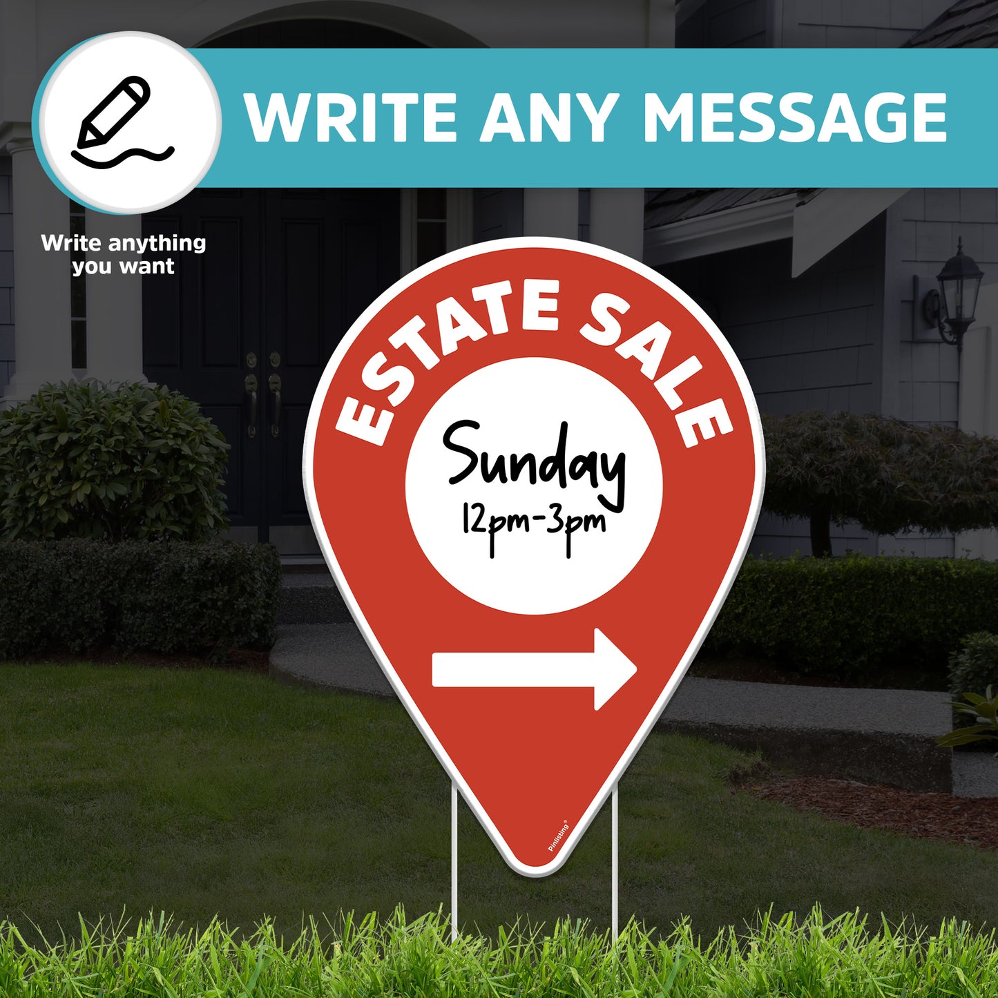 Estate Sale Signs + Stakes – Real Estate Yard Sign, Double-Sided (3 Pack)